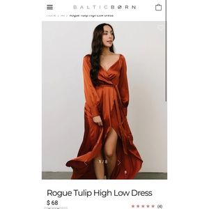 Baltic Born Copper Wedding Guest Dress Rogue Tulip High Low